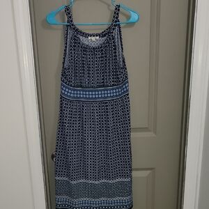 Max Studio Blue and White Halter Sundress